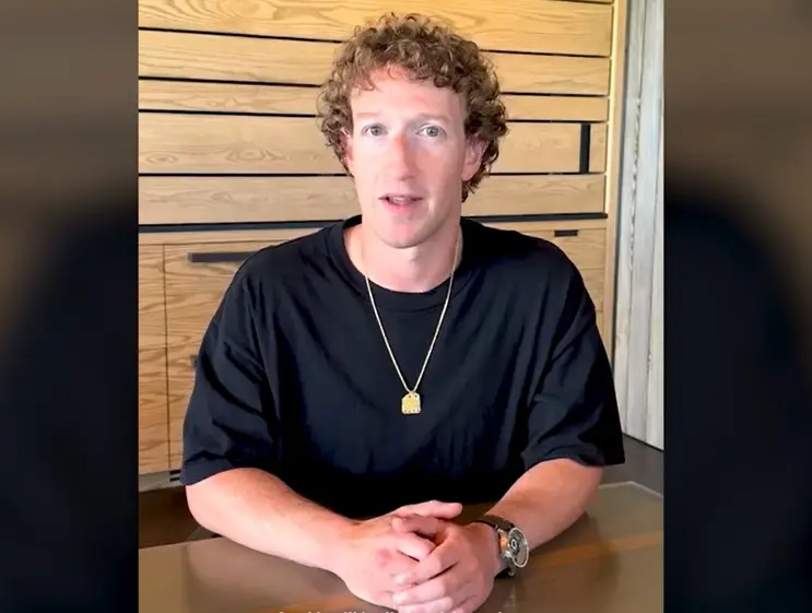 Mark Zuckerberg durante anúncio de mudança na política de checagem e moderação das redes sociais da Meta