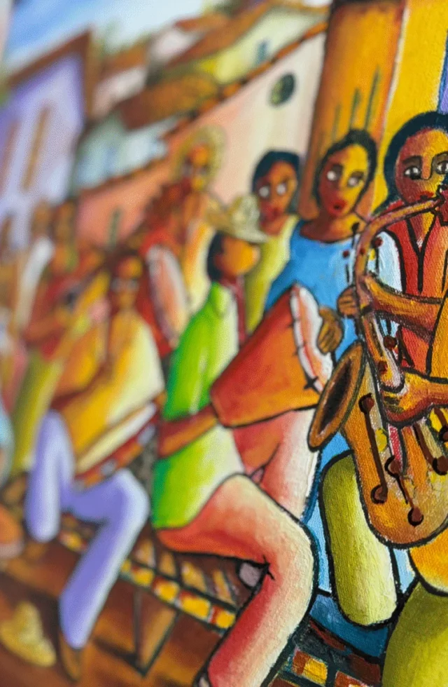 João Candido 木板油彩画「Conj. Musical No. 1」 A vida e a obra do artista plástico João Cândido da Silva