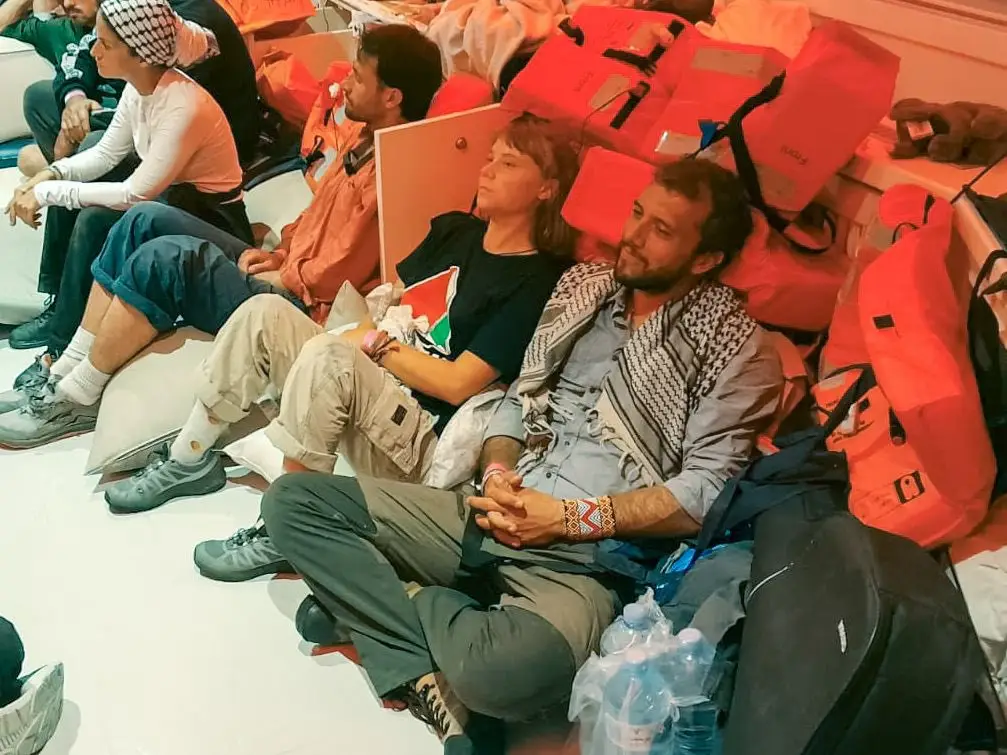 Imagem dos ativistas Greta Thunberg e Thiago Ávila detidos