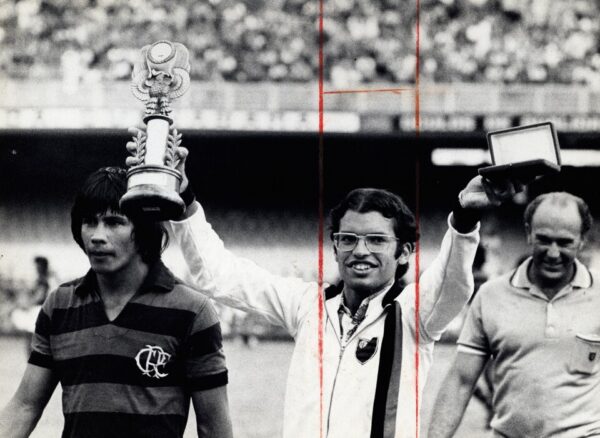 Mequinho e o jogador Francisco Reyes em 1972