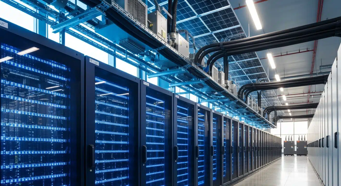 Datacenter. armários com estruturas digitais